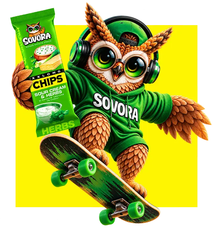SOVORA owl presenting XXLONG Chips